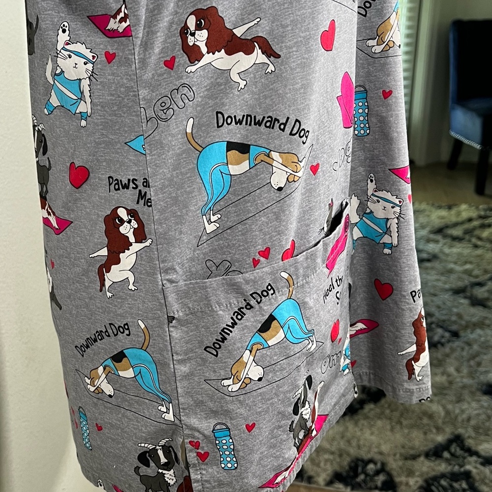 Nurse Scrub Yoga Dogs Cats Goats Dickies - Picture 8 of 11